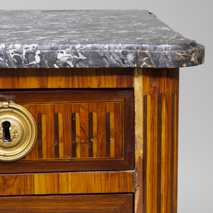 Louis XVI Ormolu-Mounted Tulipwood and Mahogany Parquetry Commode