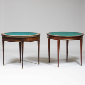 Two Directoire Brass-Mounted Mahogany Games Tables