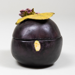 Mary Kirk Kelly Porcelain Eggplant Form Box and Cover