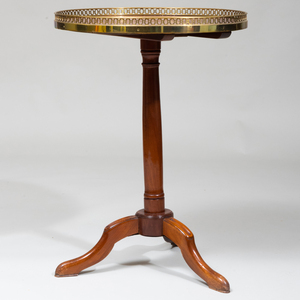 Directoire Style Brass-Mounted Mahogany Tilt-Top Tripod Table
