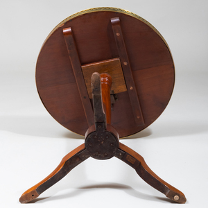 Directoire Style Brass-Mounted Mahogany Tilt-Top Tripod Table