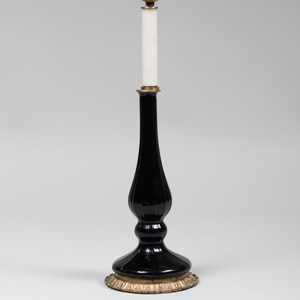 Gilt-Metal-Mounted Glass Table Lamp