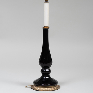 Gilt-Metal-Mounted Glass Table Lamp