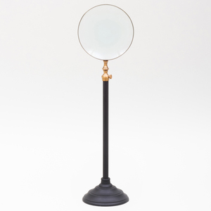 Table Top Library Size Brass and Metal Magnifying Glass