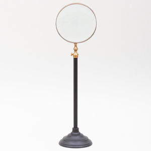 Table Top Library Size Brass and Metal Magnifying Glass