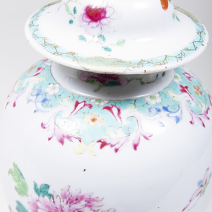 Chinese Export Famille Rose Jar and Cover Mounted as a Lamp