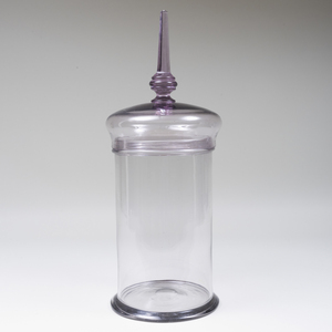 Large French Lavender Glass Apothecary Jar and Cover