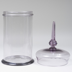 Large French Lavender Glass Apothecary Jar and Cover