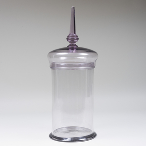 Large French Lavender Glass Apothecary Jar and Cover