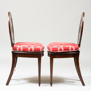 Pair of English Mahogany Hall Chairs