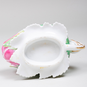 Bohemian Porcelain Flower Form Box and Cover 