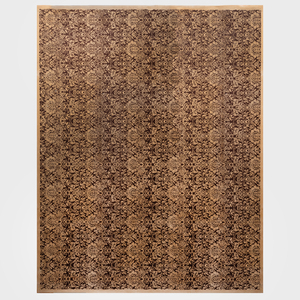 Brown and Cream Floral Wool Carpet, of Recent Manufacture