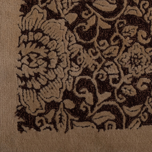 Brown and Cream Floral Wool Carpet, of Recent Manufacture