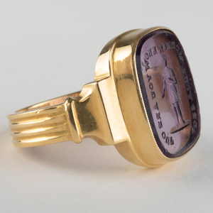 18k Gold and Glass Intaglio Ring