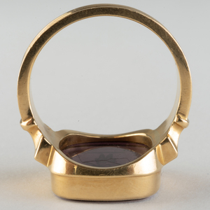 18k Gold and Glass Intaglio Ring