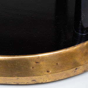 Vienna Secessionist Black Lacquer and Brass Side Table