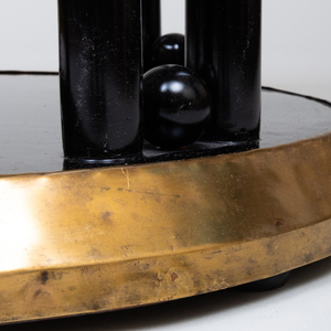 Vienna Secessionist Black Lacquer and Brass Side Table