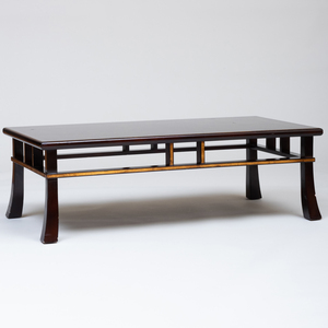 Japanese Black Lacquer and Parcel-Gilt Low Table