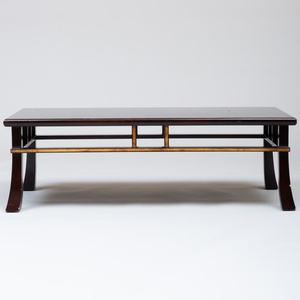Japanese Black Lacquer and Parcel-Gilt Low Table