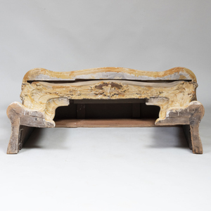 Louis XV Style Faux Painted Carved Wood Mantelpiece