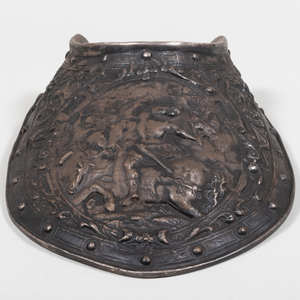 European Morian Metal Helmet and an Associated Metal Gorget