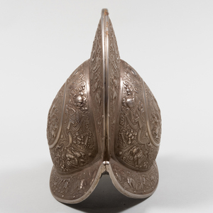 European Morian Metal Helmet and an Associated Metal Gorget