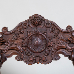 Two Italian Carved Walnut Savonarola Chairs