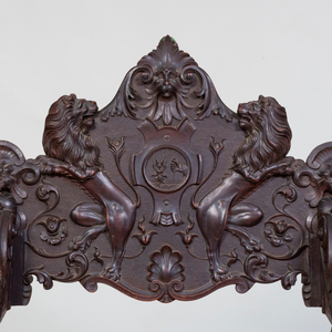 Italian Carved and Stained Wood Savonarola Chair