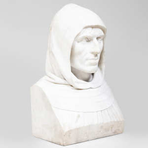 Attributed to William Henry Rinehart (1825-1874): Bust of Girolamo Savonarola