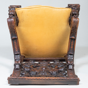 Italian Baroque Style Carved Walnut Armchair