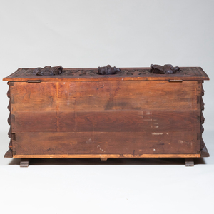 Italian Baroque Style Carved Stained Wood Chest