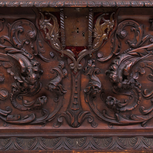 Italian Baroque Style Carved Stained Wood Chest