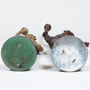 Renaissance Revival Patinated-Spelter Figural Light
