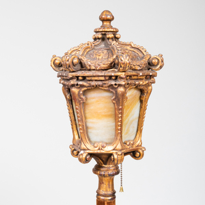 Two Italian Giltwood and Velvet Torchères, Probably Venetian