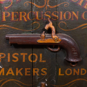 English Painted Wood Trade Sign for the Standish Percussion Co.