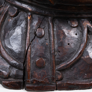 European Carved Walnut Model of a Helmet