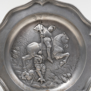 Miscellaneous Group of Three Pewter Plates