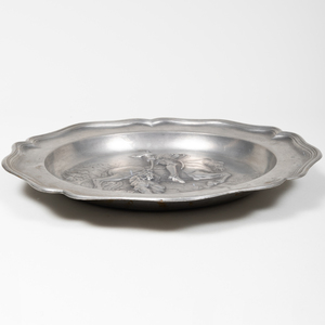 Miscellaneous Group of Three Pewter Plates