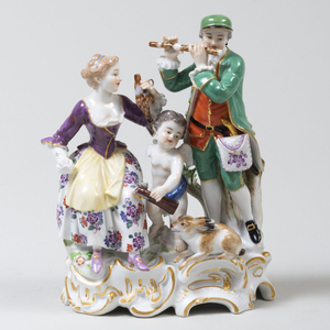Meissen Porcelain Hunting Figure Group