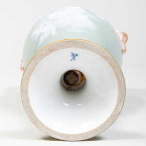 Meissen Porcelain Celadon Glazed Pate-Sur-Pate Vase