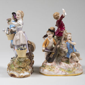 Two Meissen Porcelain Figure Groups