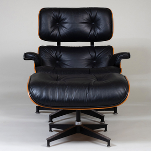 Charles and Ray Eames for Herman Miller Leather Lounge Chair and Ottoman