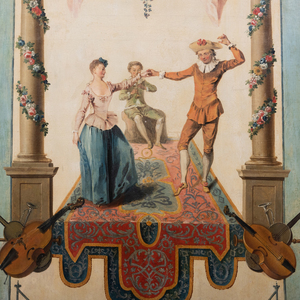 Set of Three French Painted, Parcel-Gilt and Faux Marble Panels