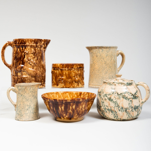 Group of Speckle Glazed Pottery, Possibly Bennington