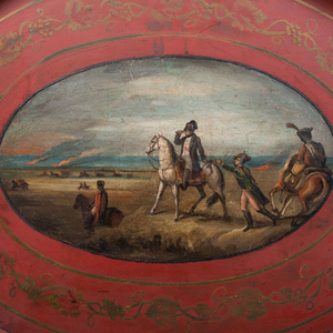 French Tôle Peinte Tray Depicting Napoleon on Horseback