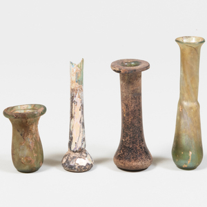Group of Six Small Roman Glass Vials