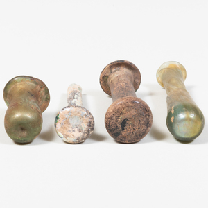 Group of Six Small Roman Glass Vials