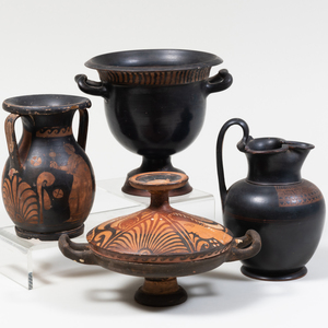 Group of Four Apulian and Greek Pottery Vessels