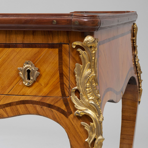 Louis XV Ormolu-Mounted Amaranth and Tulipwood Parquetry Tric Trac Table, Signed J. Lapie, JME