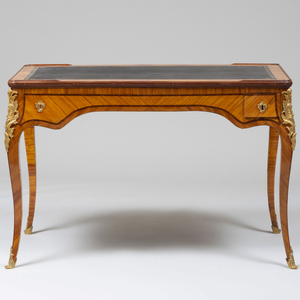 Louis XV Ormolu-Mounted Amaranth and Tulipwood Parquetry Tric Trac Table, Signed J. Lapie, JME